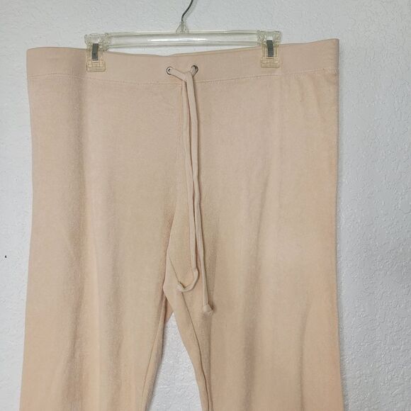 Juicy Couture Size XL Cream Terry Cloth Drawstring Elastic Waistband Joggers - Picture 2 of 7